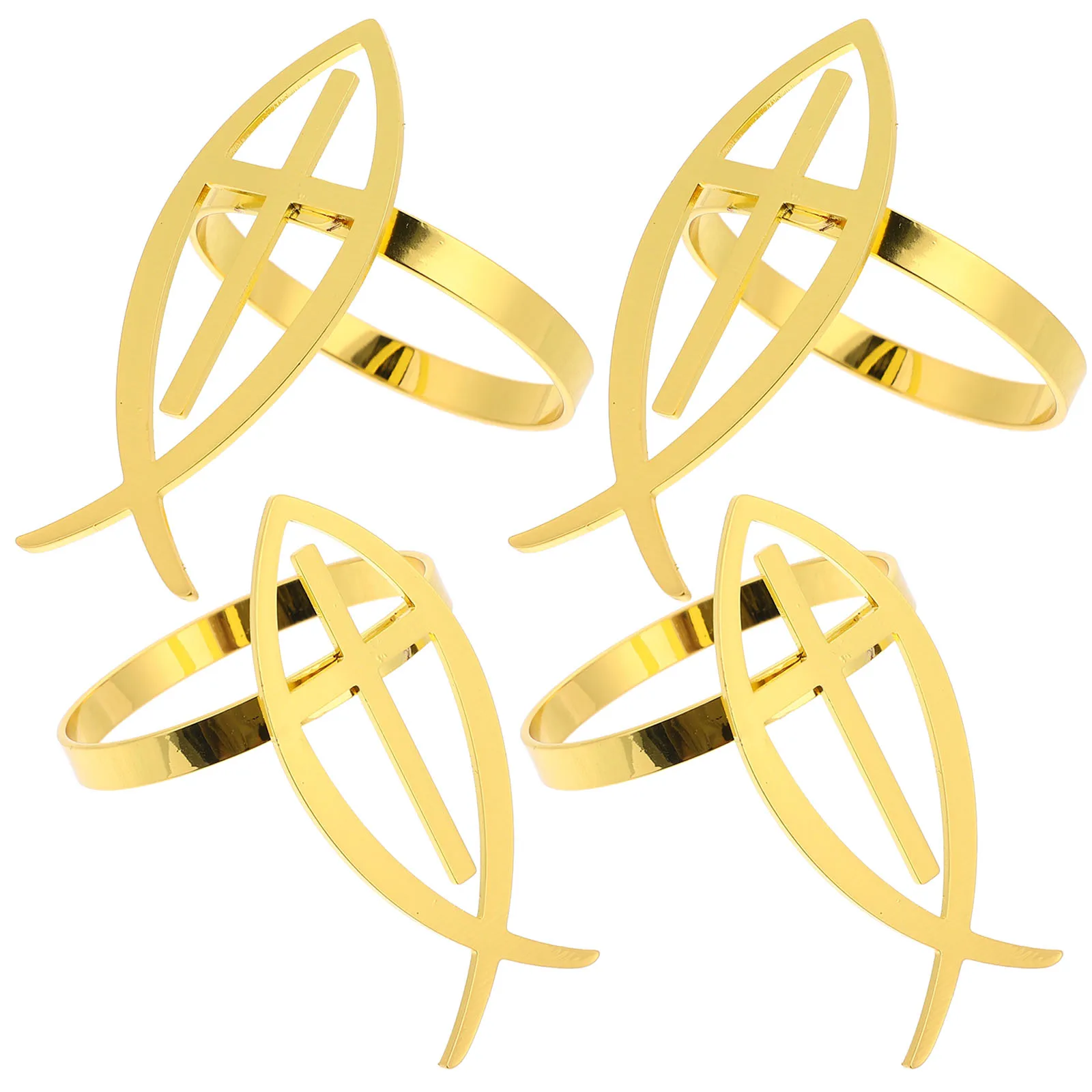 

4pcs Cross Napkin Rings Alloy Metal Napkin Holders Decorative Table Decor Christian Serviette Buckles For Wedding Party Hotel
