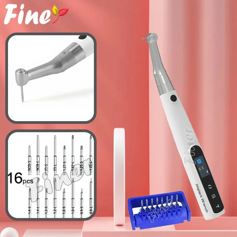 

Электрический беспроводной динамометрический ключ Finer Dental, динамометрический ключ для имплантатов с 16 шт., комплект отверток, двигатель для имплантата, стоматологические инструменты
