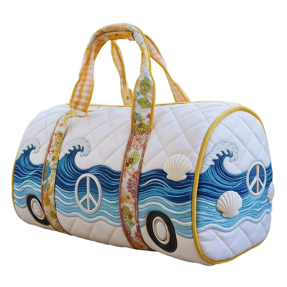 

Adjustable Strap Quilted Duffle Bag 3D Quilting Craft Tote Bags Travel Duffel Bag Large Capacity Short-distance Handbag