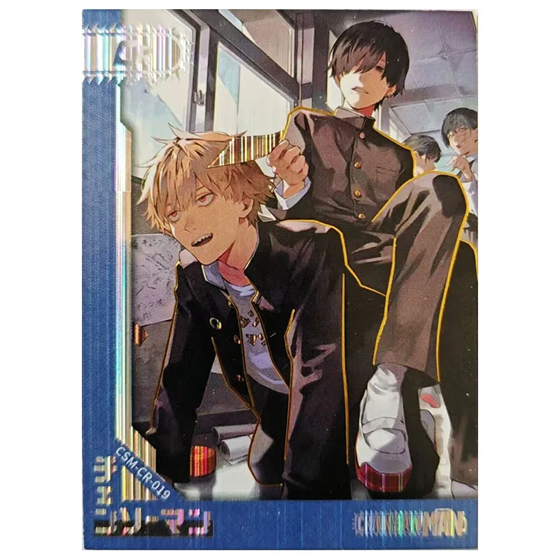 Anime Chainsaw Man Rare CR Collectible Card Power Denji Makima Reze Nayuta Sawatari Akane Yoru Toys for boys Birthday Present