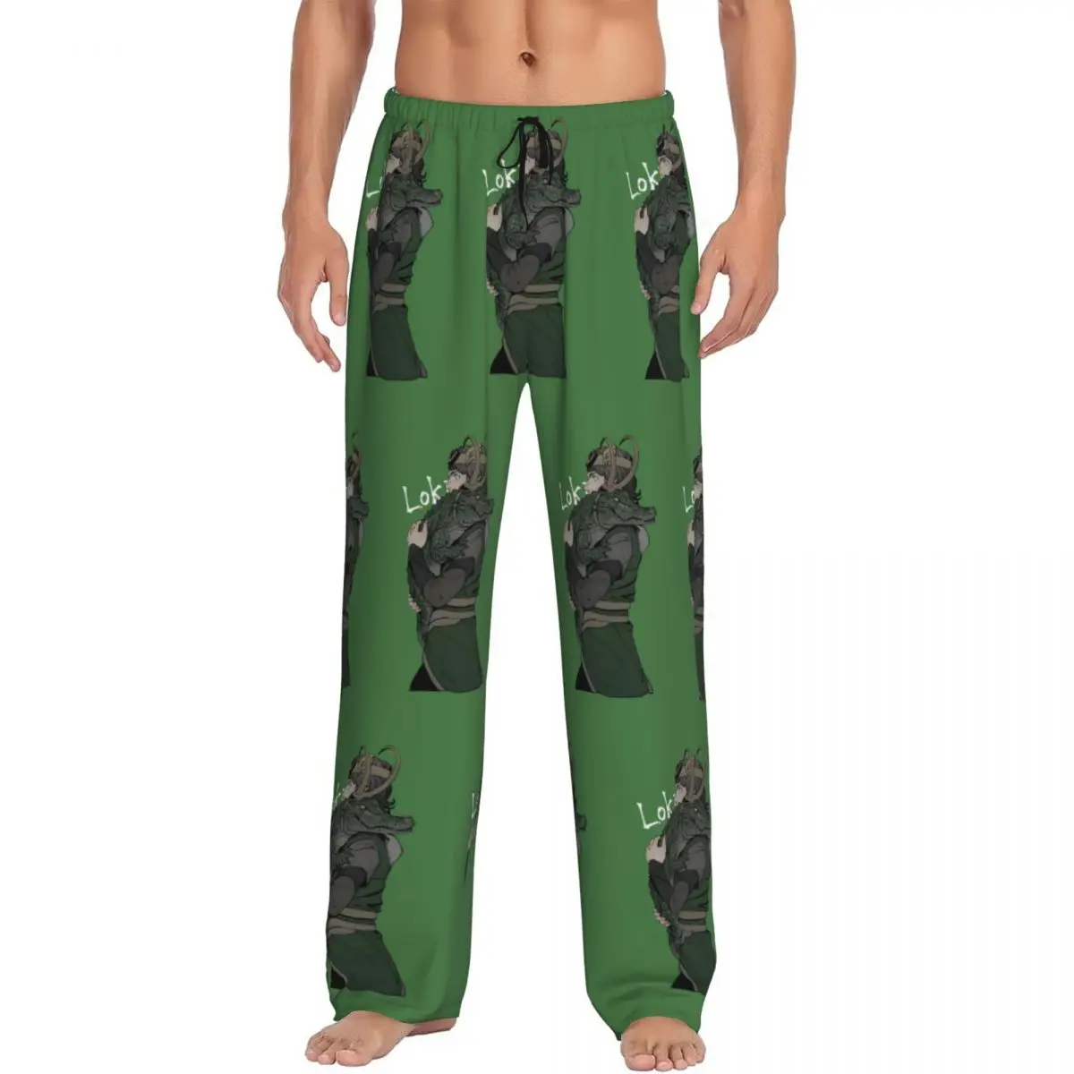 

Custom Men Loki Pajama Pants Printed Super Villain Sleep Sleepwear Bottoms with Pockets