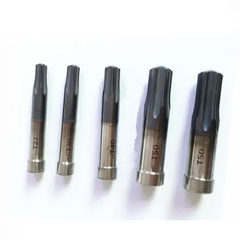 

Tungsten Steel Torx Rotary Broach Punching Tool CNC Internal Titanium Plated Carbide Punch Plum Blossom Punch HeadB
