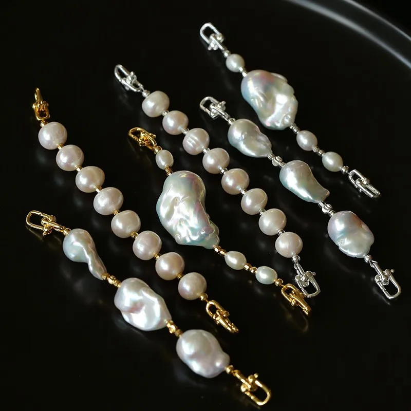 Baroque‑Style Imitation Pearl Extension Chain Plated Alloy DIY Jewelry Making Accessory For Women