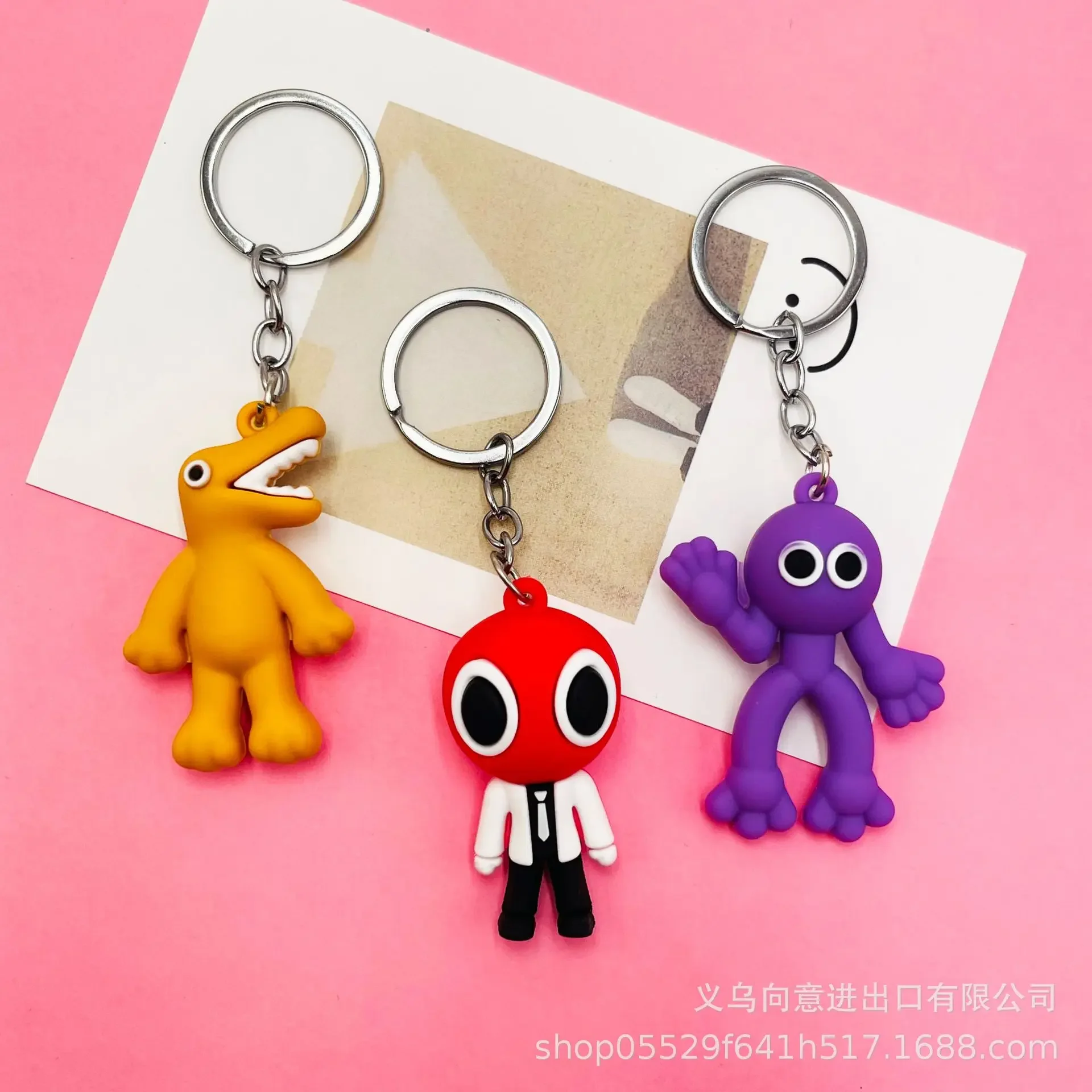 Cartoon Rainbow Friend Keychain Cartoon Keychain Cartoon Character Free Shipping Creative Gift Action Figure  DIY Jewelry