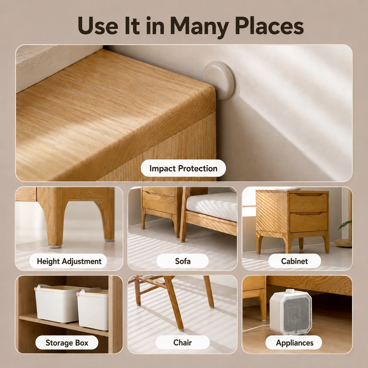 48Pcs Self-Adhesive Furniture Slides Stick-on Chair Leg Slider Bumper Pads for Floor Protection Compatible with Carpet Tile Hard