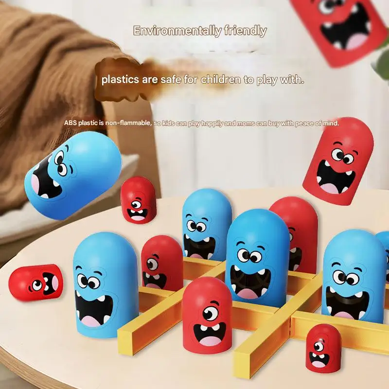 ألعاب الطاولة المضحكة تيك تاك تو الفكرية الكبيرة الأكل شطرنج صغير تفاعلي متعدد اللاعبين ألعاب الحفلات لعب للأطفال والكبار #2