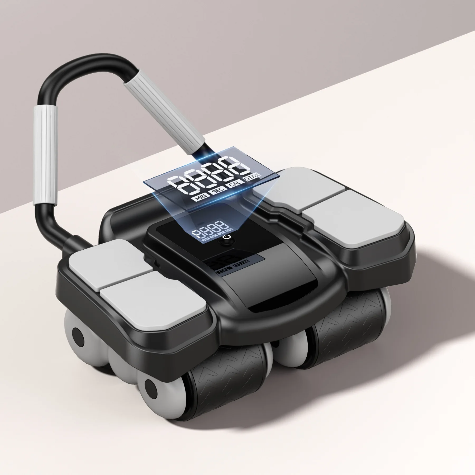 Variant: Black and gray abdominal wheel-four wheels and four elbows/lcd screen