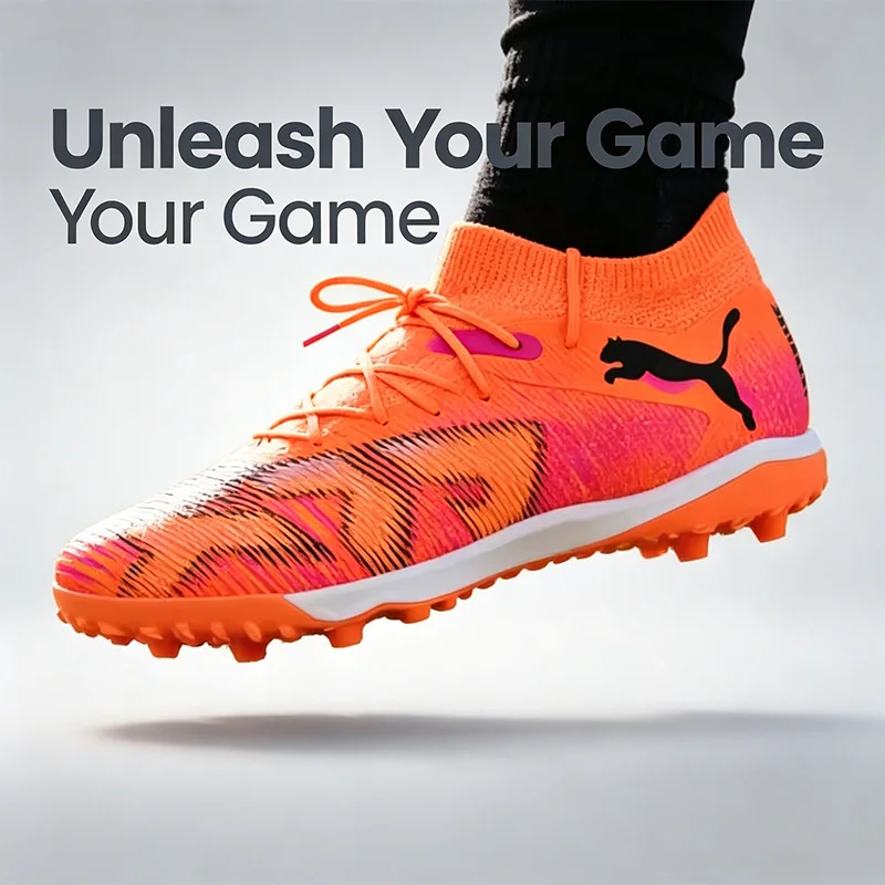 PUMA Men's TT Soccer Cleats One Piece Knit Tongue TPU Heel Shield Football Boots 108597-03