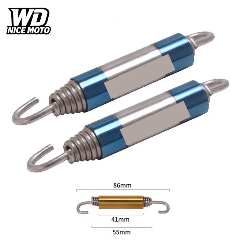 2 Stück für 86 mm Universal-Motorrad-ATV-Auspufffederhaken aus Edelstahl, drehbare Metallfedern für Yamaha – Detail 4