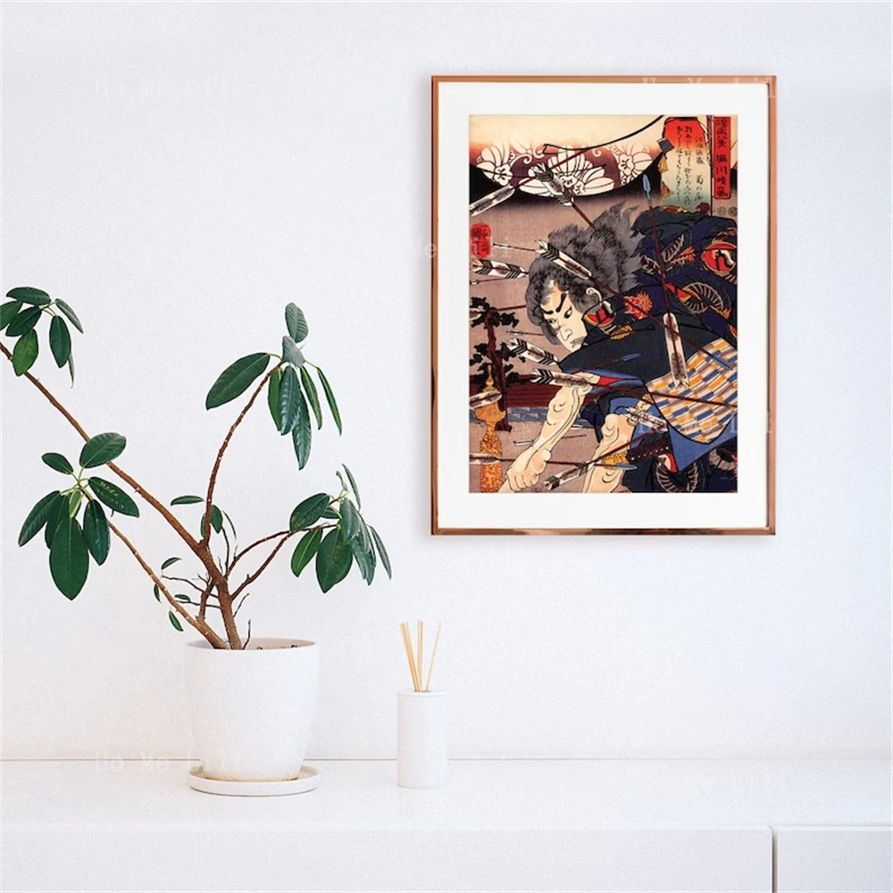 Utagawa Kuniyoshi Samurai Battle Arrow Japanese Ukiyo-E Wall Art Print Poster