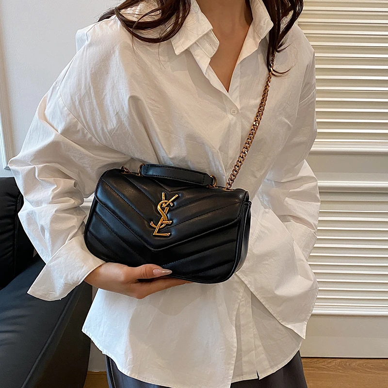 Классическая дизайнерская сумка через плечо из искусственной кожи с ремешком-цепочкой, модная женская сумка через плечо на молнии, повседневная дорожная женская сумка