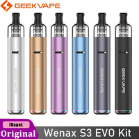 Original GeekVape Wenax S3 EVO Kit 18W 1100mAh Built-in Battery fit 2ml S Pod Cartridge 0.8ohm 1.2ohm Electronic Cigarette Vape