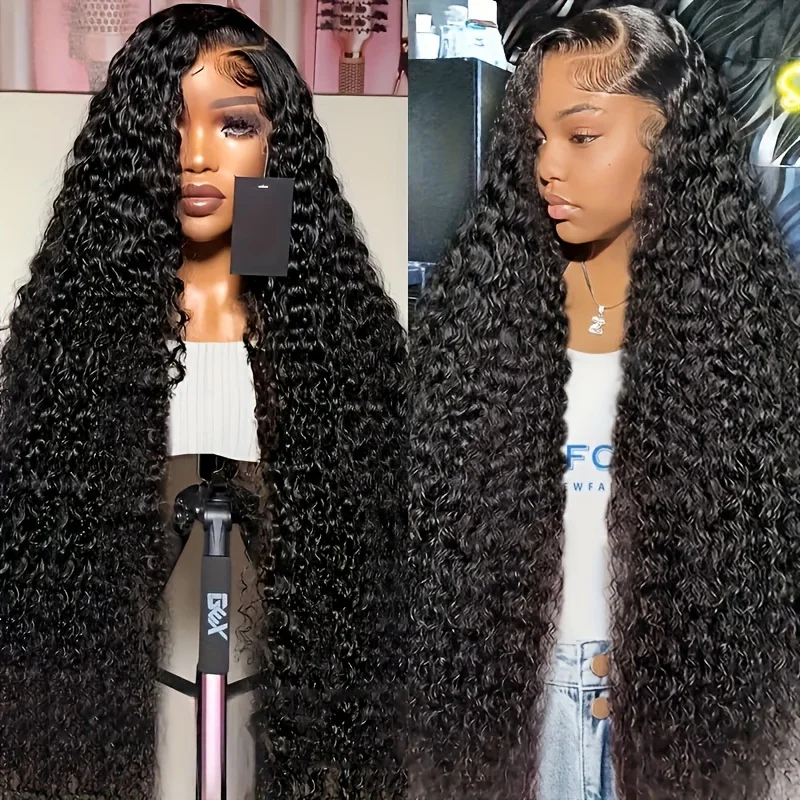 

13x6 Deep Wave Lace Front Wigs Human Hair Wigs for Women 180% Density HD Transparent Lace Frontal Wigs Human Hair Pre Plucked