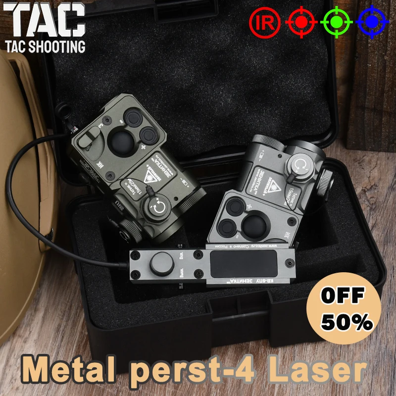 

Zentic Metal Perst-4 Red Blue Green IR Laser pointer Laser Strobe Brightness Adjustable For 20mm Rail Hunting Airsoft Accessory