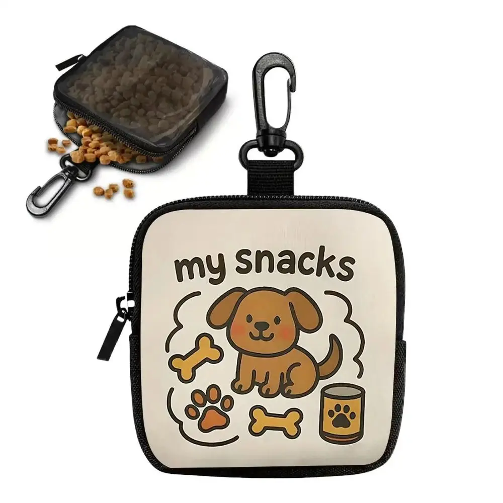 Portable Canvas Dog Treat Pouch PVC Semi-transparent Pet Training Pouch Multi-Purpose Pet Reward Bags Outdoor Walking