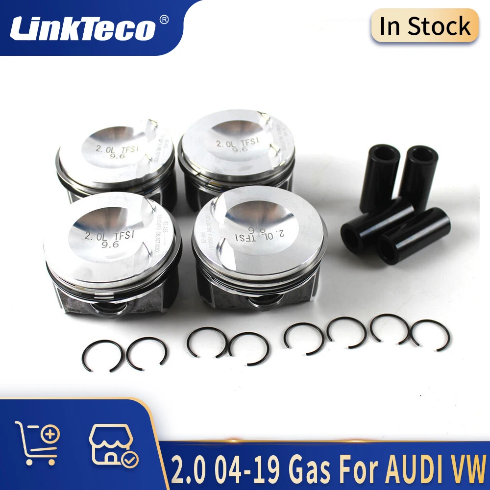 Engine Parts 4x STD Piston & Rings Kit Fit 2.0 T L 04-19 Gas For AUDI A3 A4 A5 A6 A8 Q3 Q5 TT SEAT SKODA VW GOLF JETTA PASSAT