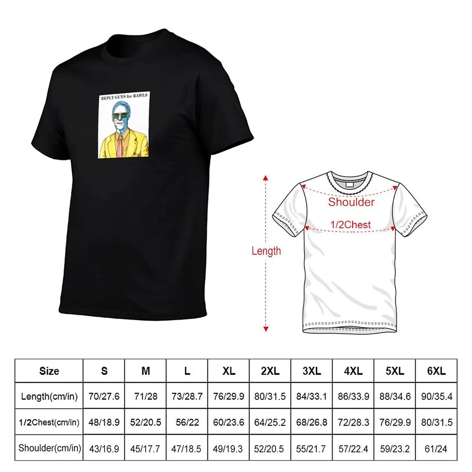 Philosopher Doodle Portrait: Reply Guys for Rawls T-Shirt plain fashion shirts mens graphic t-shirts anime