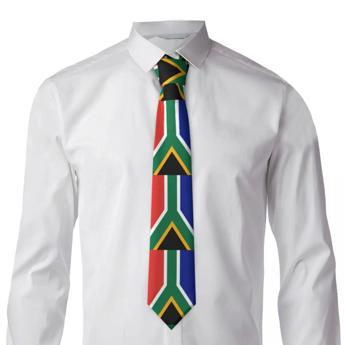 South Africa Flag Tie Emblem Stripes Cool Fashion Neck Ties For Male Wedding Party Quality Collar Tie DIY Necktie Accessories