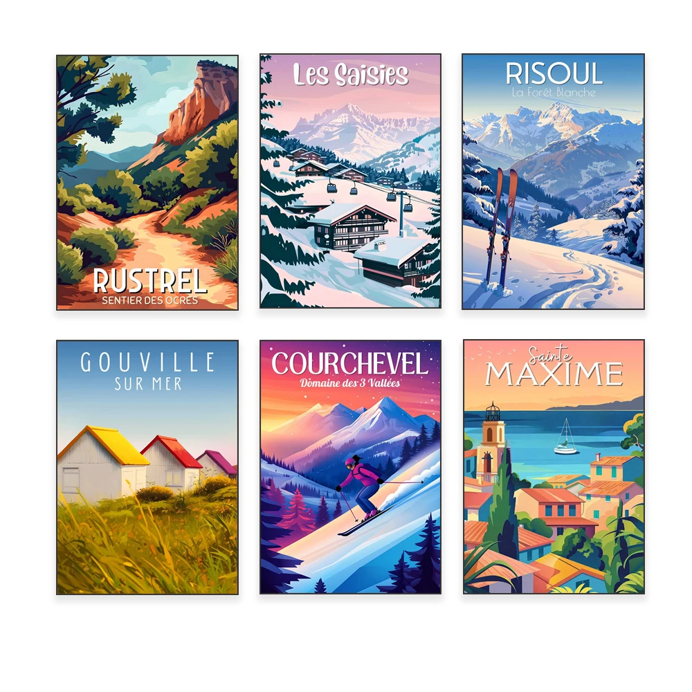 Rustrel - Ochre Trail Saint Raphael, Pyrenees Hike, Courchevel, Meaux, Sainte-Maxime, Basque Coast Road, Brittany Tour Poster