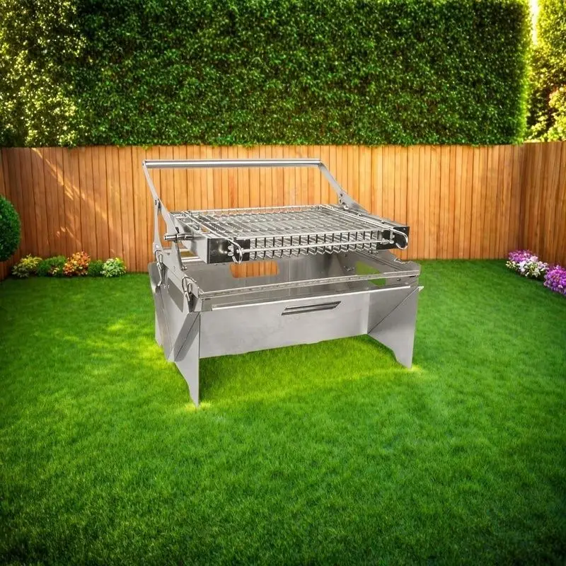 Outdoor Grill Stainless Steel Folding Flip Grill Garden Camping Picnic Beach Party Household