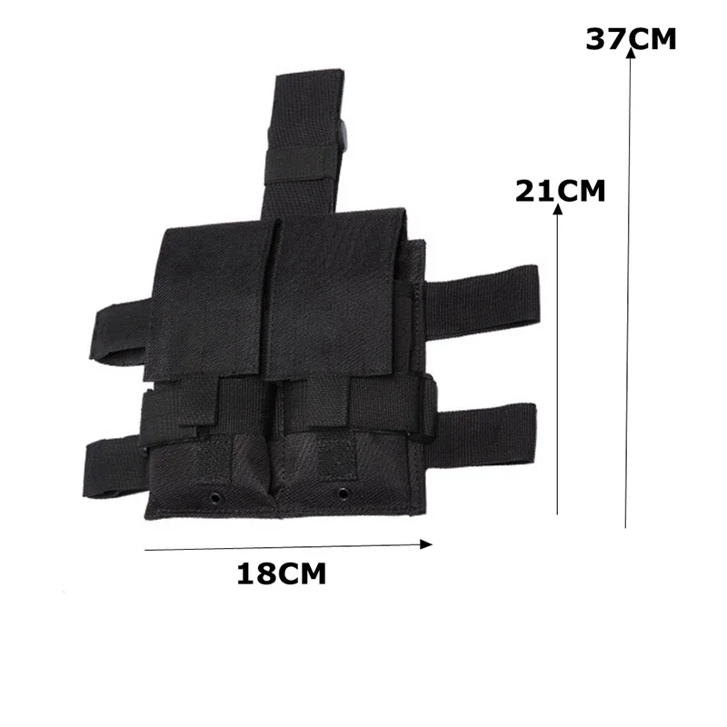 Tactical Drop Leg Magazine Pouch for AK AR AR15 5.56mm Double 5.56mm Mag Holster Thigh Drop Magazine Bag Hunting Pack