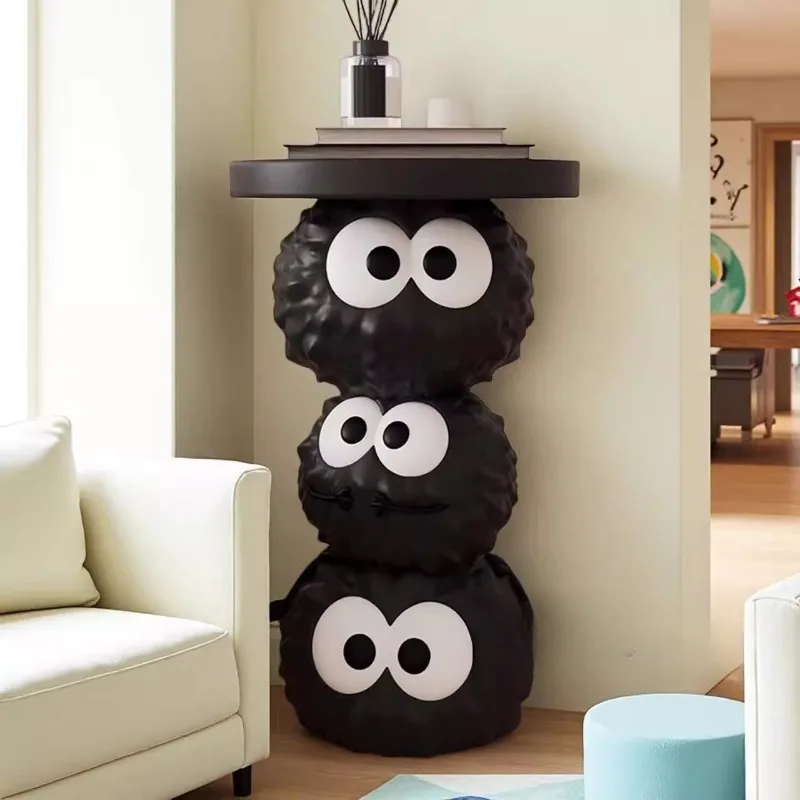 Black Cute Cartoon Floor Animal Statue Living Room Decor Side Table Home Storage Decoration Unique Housewarming Gift Sculptures