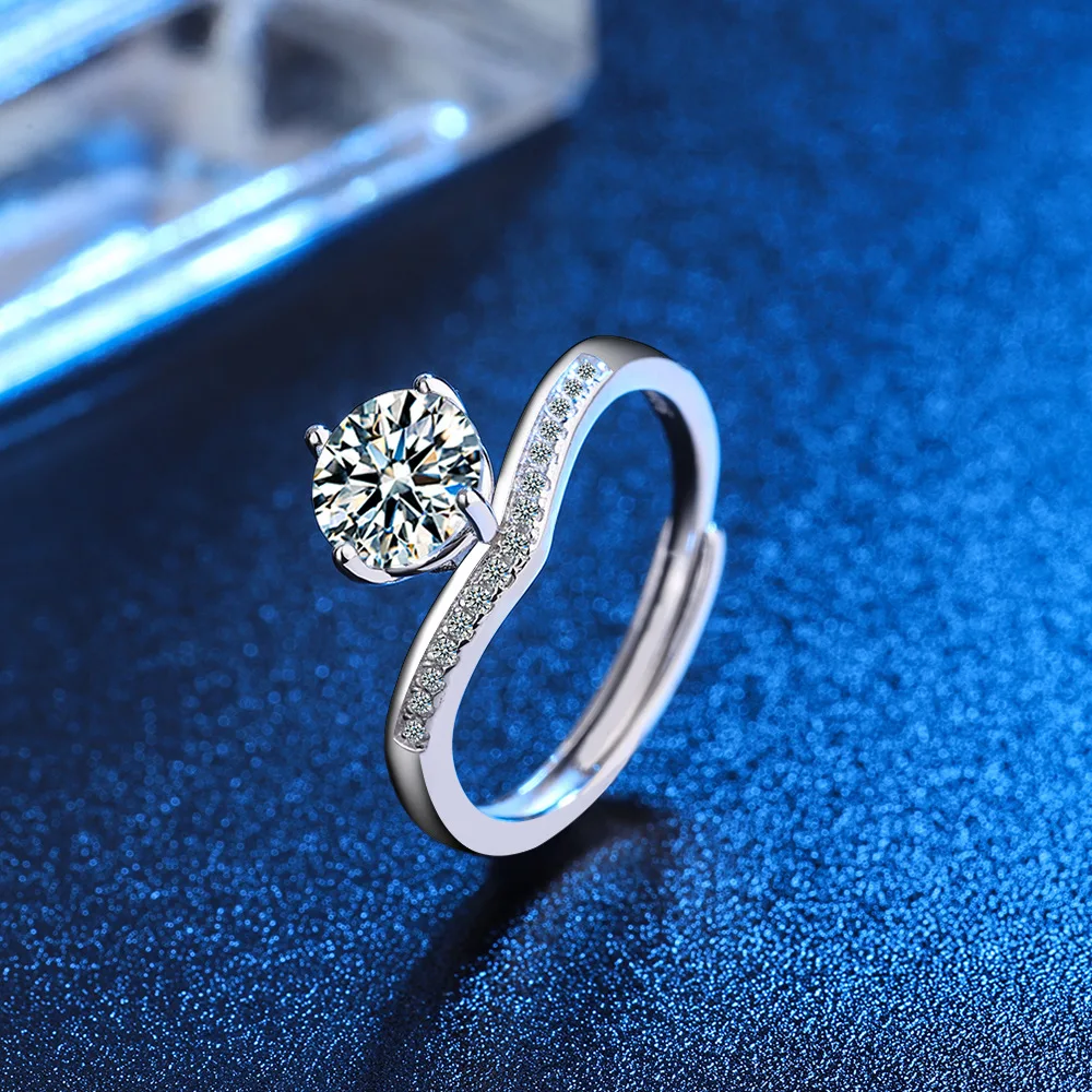 Crown D Color Moissanite Ring Delicate Lab Diamond Ring 925 Sterling Silver For Women Wedding Engagement Jewelry Anel De Prata
