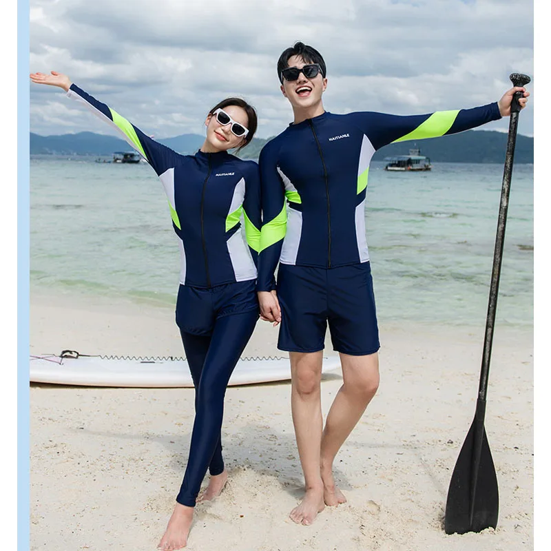 Men 3pcs/set Rash Guards, Women's 5pcs UV Sun Protection Full Body Swimsuits, Fishing Running Bathing Surfing Outdoor Clothing