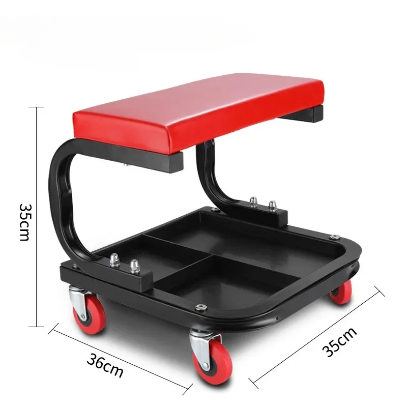 Rolling Creeper Seat Stool Mechanic Chair 4 Wheels Tray Tools Auto Repair Tool Multifunctional Mobile Repair U-shaped Stool