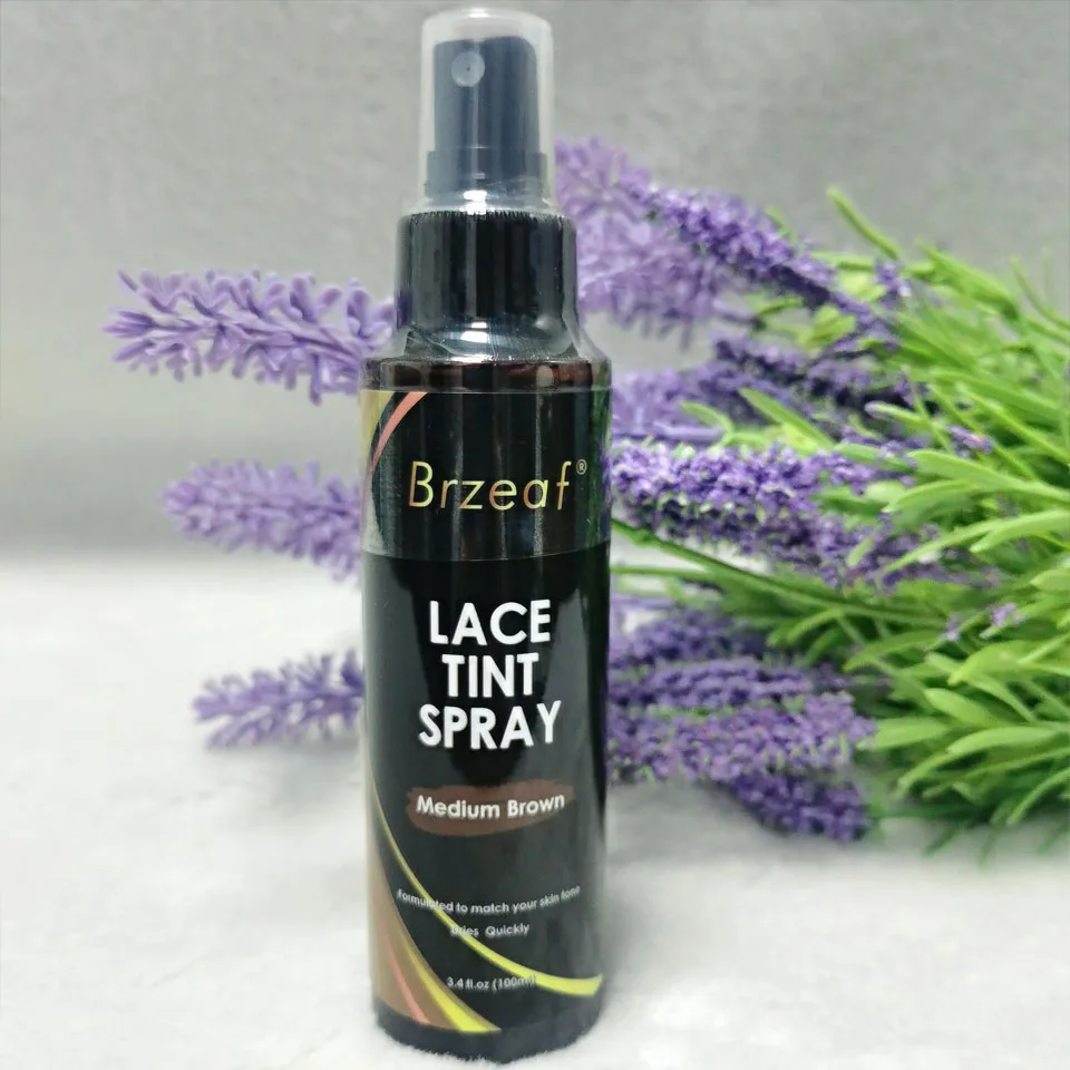 رذاذ لون الدانتيل باللون البني الداكن والبني الداكن لإغلاق الشعر المستعار بالدانتيل 100 مل - رذاذ تلوين الدانتيل للشعر المستعار الأمامي