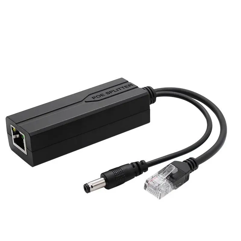 Easy Install POE Splitter 48V to 12V IEEE 802.3af Compliant Power Divisor for Apartment Security Monitoring System