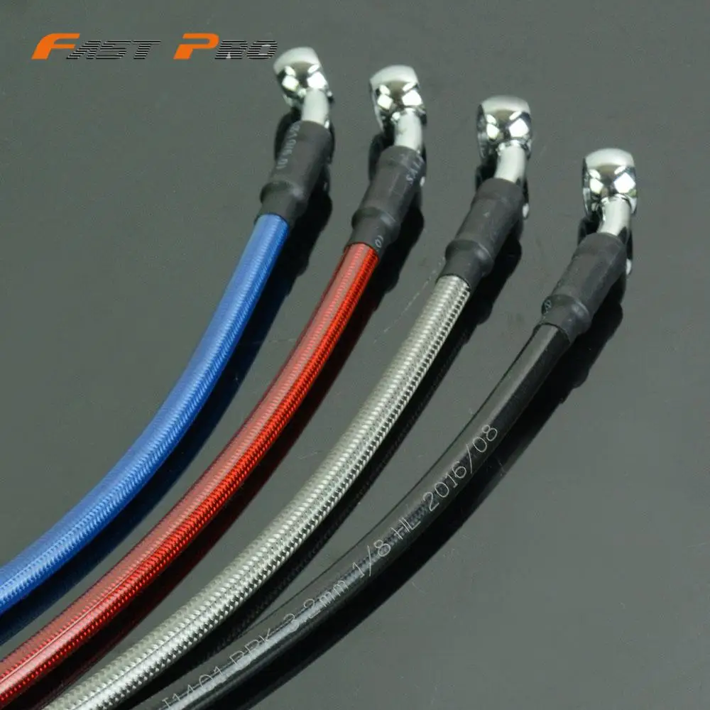 Motorcycle 100mm Blue Braided Steel Hydraulic Reinforced Brake Clutch Radiator Oil Cooler Hose Line Pipe Tube