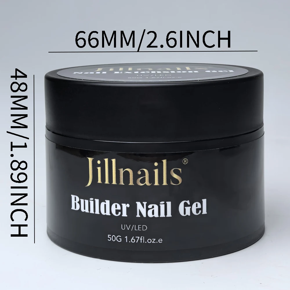 Jillnails 50ml Milky White Gel Builder Self Leveling Medium Russian Gel for Nails Extension Nail Building