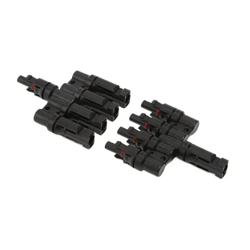 1 pair Solar Special Waterproof T-type Five-way Branch Connector 4 to 1 Connector Photovoltaic Line Connector