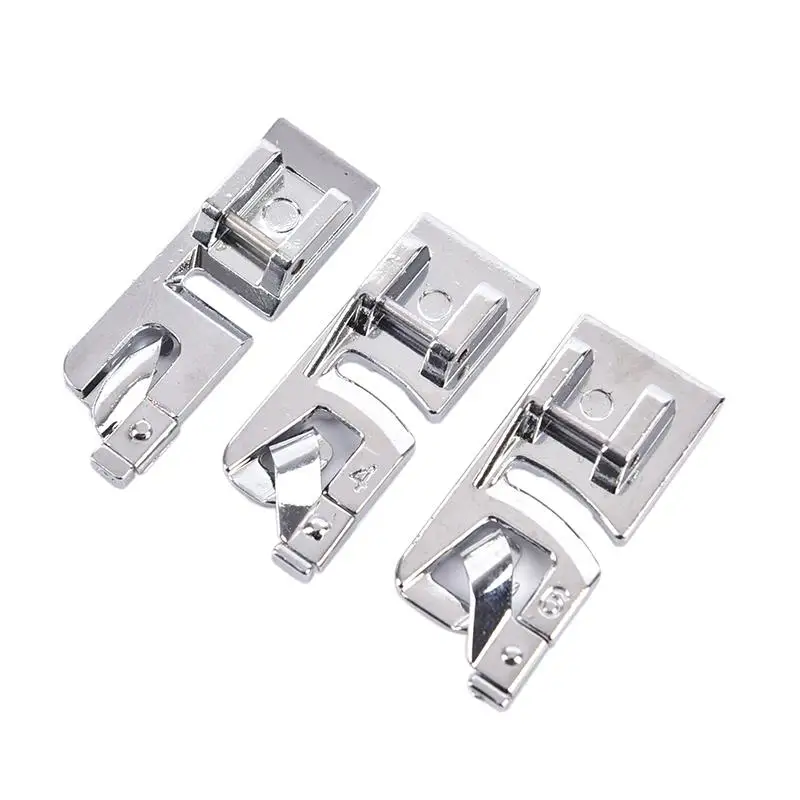 3pcs 3mm, 4mm 6mm Narrow Rolled Hem Presser Foot Set For Sewing Machine Sewing Hemming Set Sewing Machines Accessories