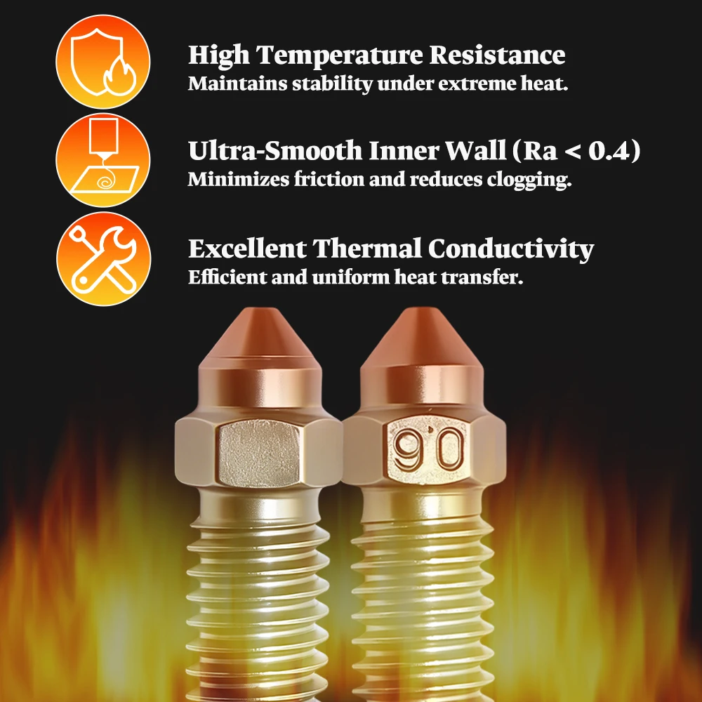 

Латунное биметаллическое сопло для Elegoo Centauri Carbon, сопла 0.2/0.4/0.6/0.8 мм для 3D-принтера Centauri Carbon, запасные части