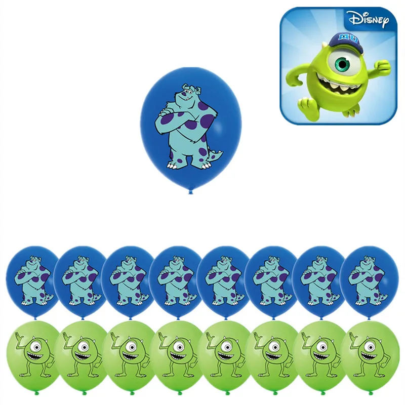 16PCS Disney Latex Balloon Set Cartoon Monsters University Big Eyes Home Party Decorations Children\'s Toys Birthday Gifts