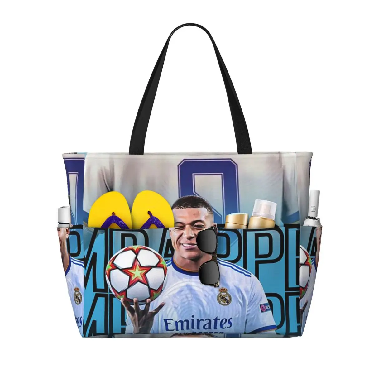 Football KM Mbappe Soccer Beach Tote Bag Sport Gym Yoga Duffle Large Tote Bag Women Travel Bag Fitness bag