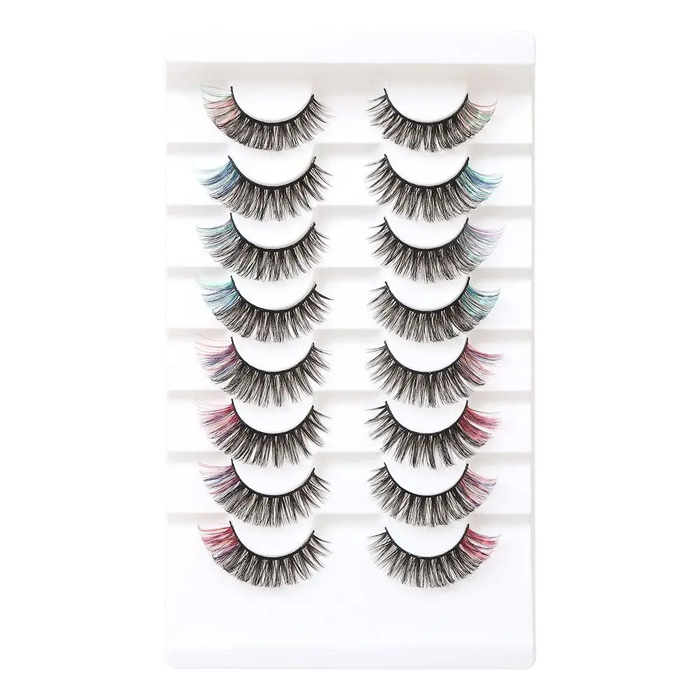 

8 пар имитационных ресниц, яркие цвета, наращивание ресниц, цветные ресницы, многоразовые мягкие 3D завитые накладные ресницы