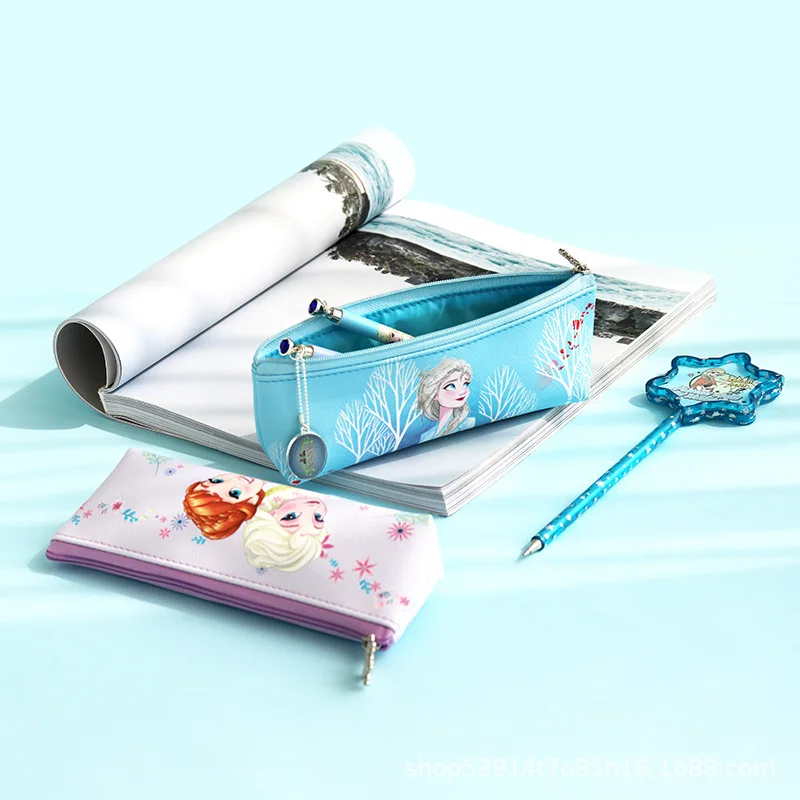 Imagem -04 - Disney Frozen Couro Lápis Case Neutro Lápis Case Estudante Aprendizagem Papelaria Caixa Papelaria Armazenamento Bolsa Lápis Case