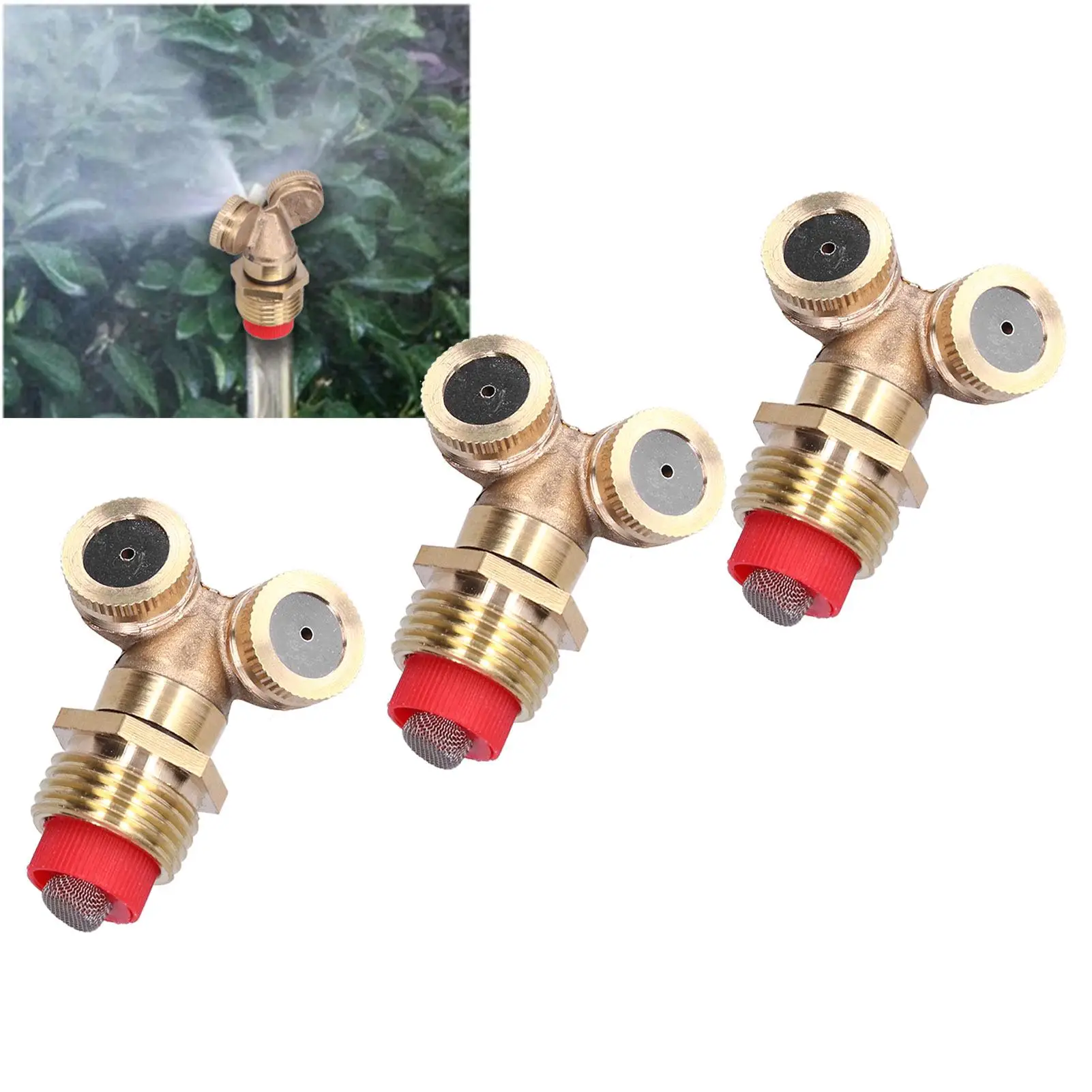 Agricultural Spray Nozzle Set with Filter G1/2 Male Thread Irrigation Mist Sprinkler Head 3Pcs Gardening Watering Tool
