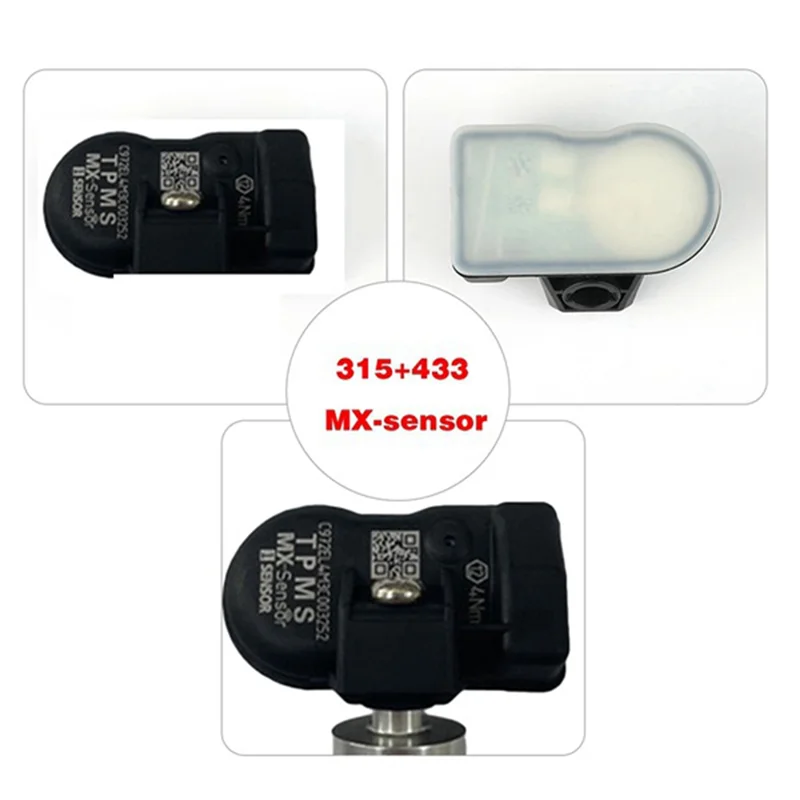 4Pcs Programmable TPMS Sensor 433MHz 315MHZ Sensor Universal 2 in 1 for Tire Pressure Monitoring System