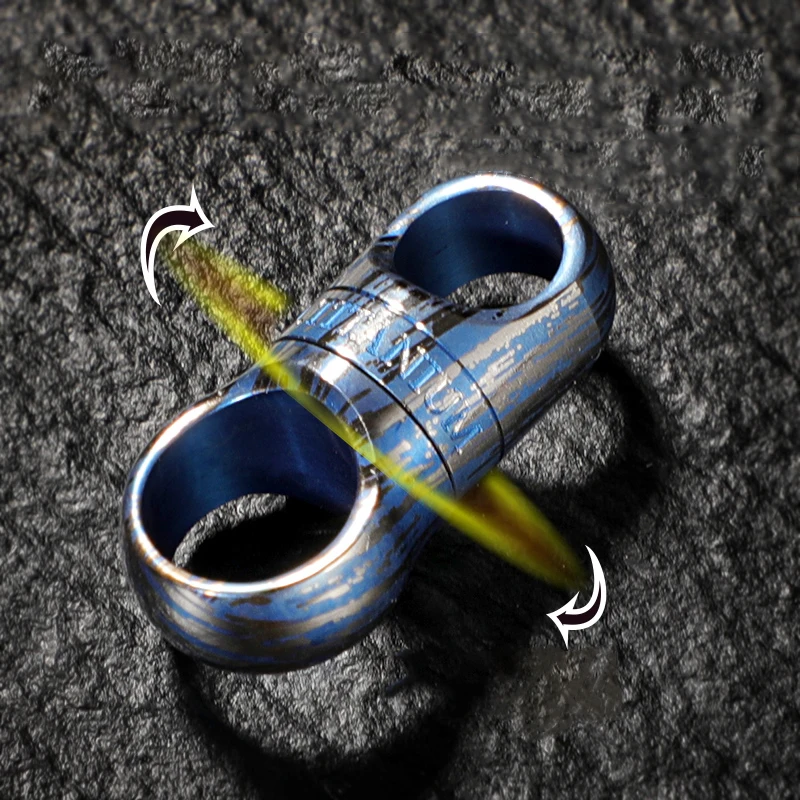 

High Quality Titanium Blue Stripes 360° Rotary Capsule Connecting Buckle Men Waist Hanging Car Keychain Key Ring Accessories