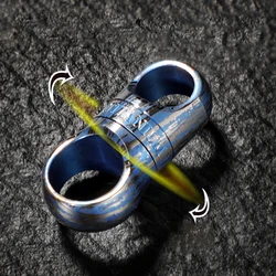 High Quality Titanium Blue Stripes 360° Rotary Capsule Connecting Buckle Men Waist Hanging Car Keychain Key Ring Accessories