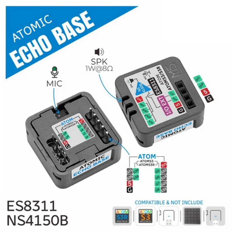 M5stack Atomic Echo Base Voice Recognition Base For M5 Atom Series AI Voice Recognition Interactive Systems