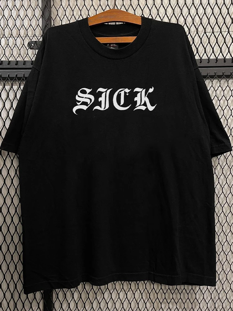 Street Style Cotton round Neck Short Sleeve T-Shirt Unisex Heavyweight Hip Hop Dance Tee Casual Loose Fit Youth Fashion