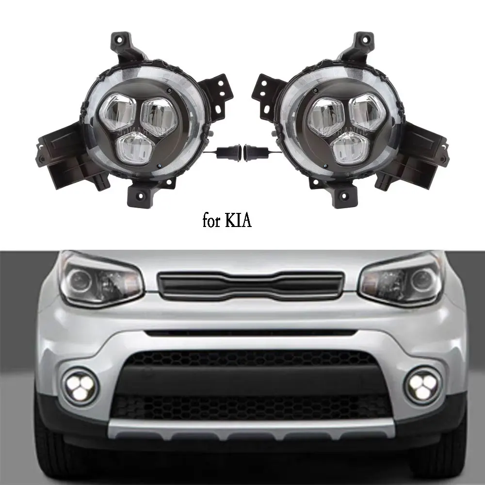 

Для KIA Soul 2017 2018 2019, светодиодные противотуманные фары DRL, дневные ходовые огни, передний бампер, противотуманные фары, противотуманные фары в сборе