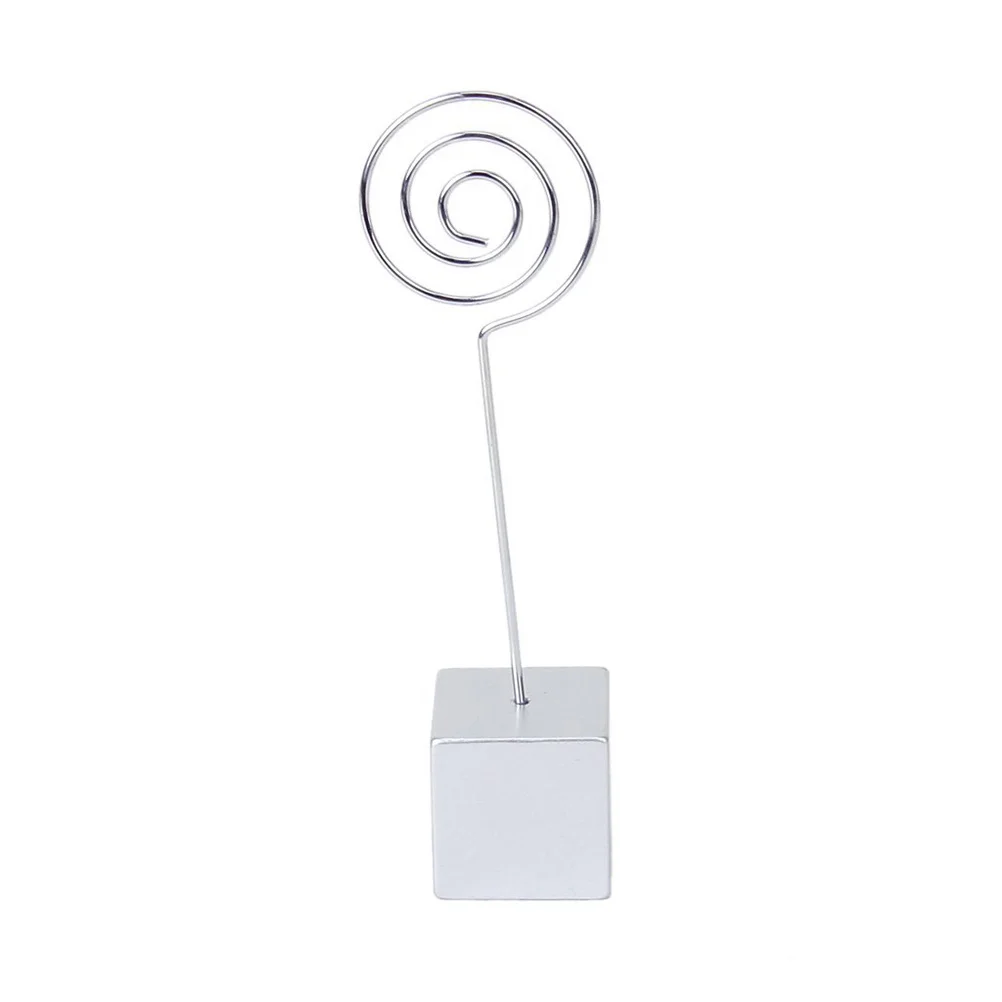 

Silver Resin Base Memo Photo Card Clips Holder Wire Circle Shape Stainless Steel 114x24x24cm Resin Base Card/picture Clip
