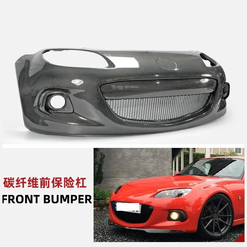Pare-chocs avant en fibre de carbone pour Mazda MX-5 Miata NA, calandre en résine modifiée, cadre de feux antibrouillard, kit carrosserie
