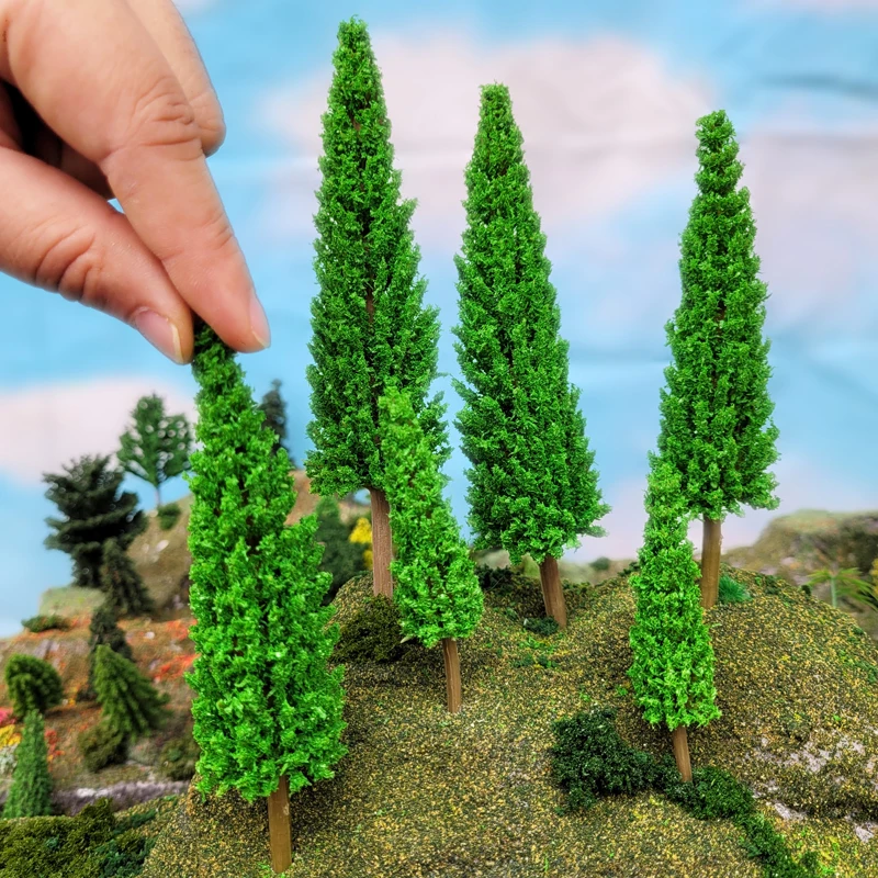 20pcs 9-13cm mixed Simulation Pine Tree Model Train Railway Layout Scenery Diorama Diy Micro-landscape decration